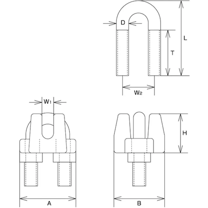 【CAINZ-DASH】水本機械製作所 ステンレス ワイヤークリップ 使用ロープ径16mm A-2477【別送品】