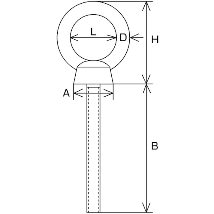 【CAINZ-DASH】水本機械製作所 ステンレス つば付ロングアイボルト(鍛造製)(ミリネジ) 捻子径M-16ネジ 長さ40mm A-2615【別送品】
