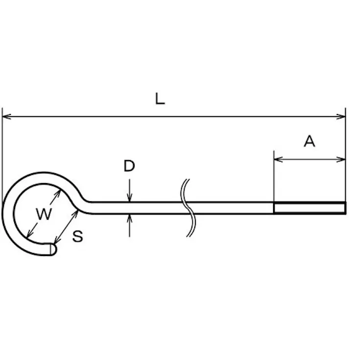 【CAINZ-DASH】水本機械製作所 ステンレス ネジ付ロングSカン 線径4mm 全長750mm A-2746【別送品】