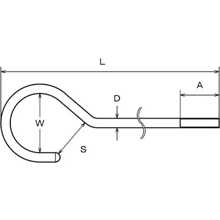 【CAINZ-DASH】水本機械製作所 ステンレス ネジ付ロングSカン 線径6mm 全長500mm A-2751【別送品】