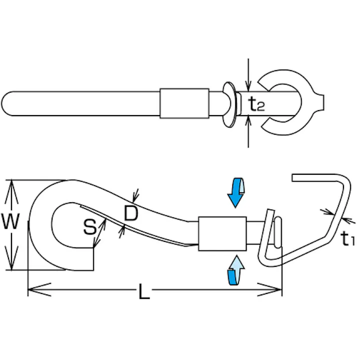 【CAINZ-DASH】水本機械製作所 ステンレス ワンタッチスナップ 線径5mm 長さ65mm B-108【別送品】