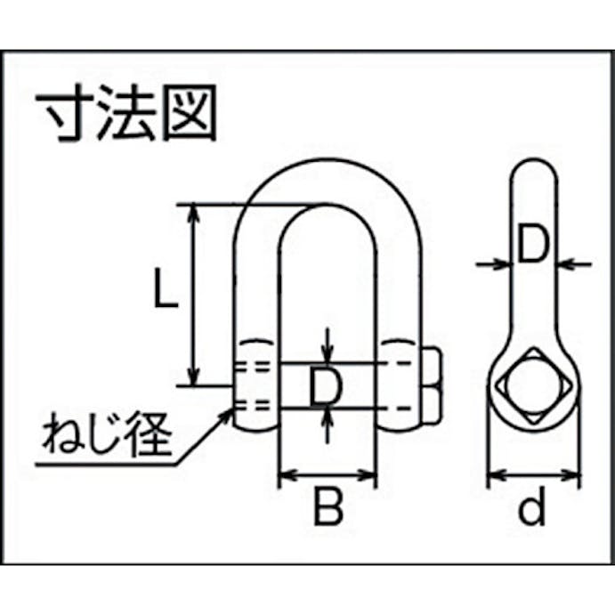 【CAINZ-DASH】水本機械製作所 ステンレス　角頭シャックル　呼び１３ｍｍ B-235【別送品】