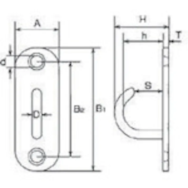 【CAINZ-DASH】水本機械製作所 ステンレスアイプレート オープンパッドアイ 26mm×80mm B-076【別送品】
