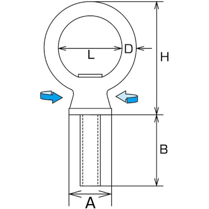 【CAINZ-DASH】水本機械製作所 ステンレス 回転アイボルト(ミリネジ) 捻子径M-8 B-924【別送品】