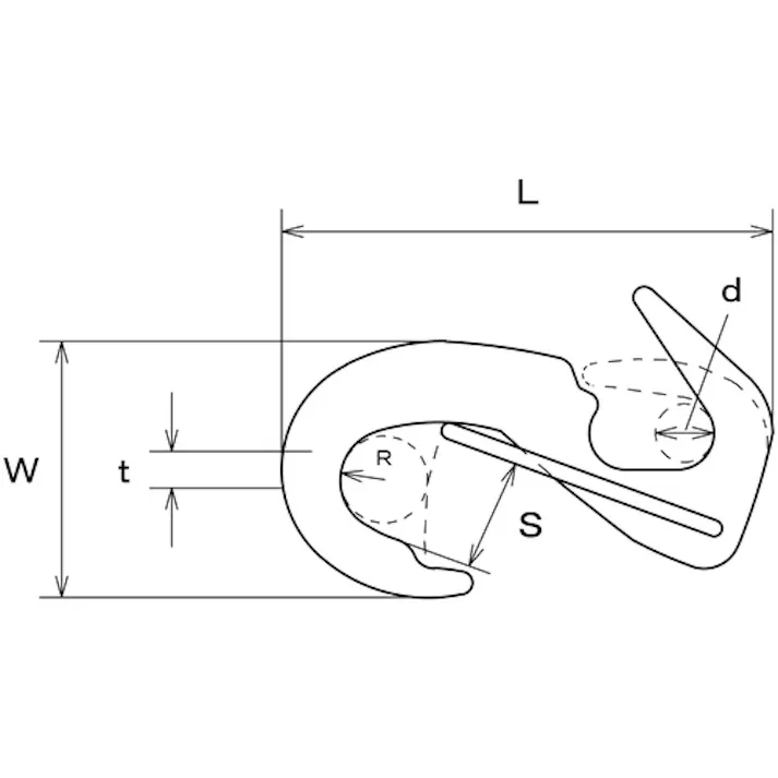 【CAINZ-DASH】水本機械製作所 ステンレス オープンマガタマフック 長さ91mm 使用荷重0.59kN B-142【別送品】