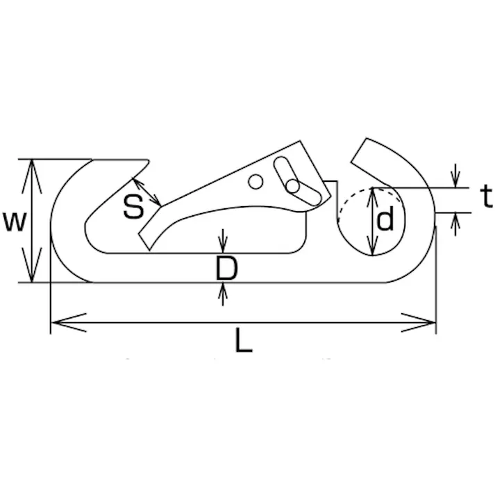 【CAINZ-DASH】水本機械製作所 フック ステンレス ロックスナップ(オープンタイプ) 長さ82mm B-661【別送品】