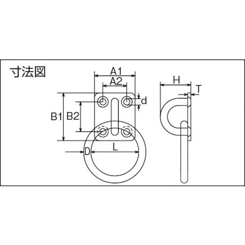 CAINZ-DASH】水本機械製作所 ステンレス 丸カンプレート ５４ｍｍ×７５ｍｍ 丸カン内径６０ｍｍ【別送品】｜ホームセンター通販【カインズ】