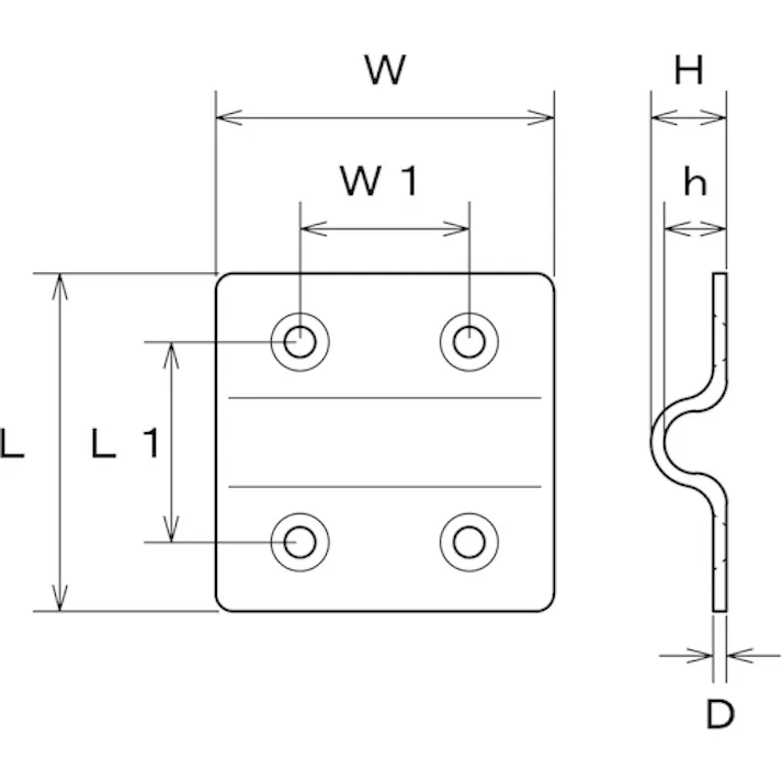【CAINZ-DASH】水本機械製作所 アイプレート ステンレス ハンガープレート 38mm×38mm B-834【別送品】