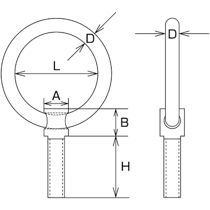 【CAINZ-DASH】水本機械製作所 アイボルト ステンレス つば付リングボルト(ブネジ) 捻子径W-1/4 長さ40mm B-871【別送品】