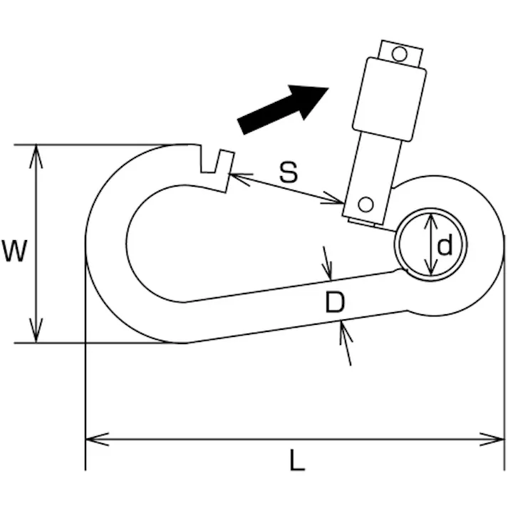 【CAINZ-DASH】水本機械製作所 ステンレス オープンフックA型(リング付) 線径6mm 長さ63mm B-882【別送品】