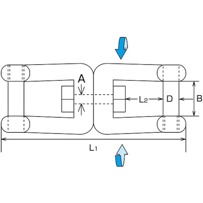 【CAINZ-DASH】水本機械製作所 ステンレス 沈みダブルシャックル 呼び8mm B-1110【別送品】