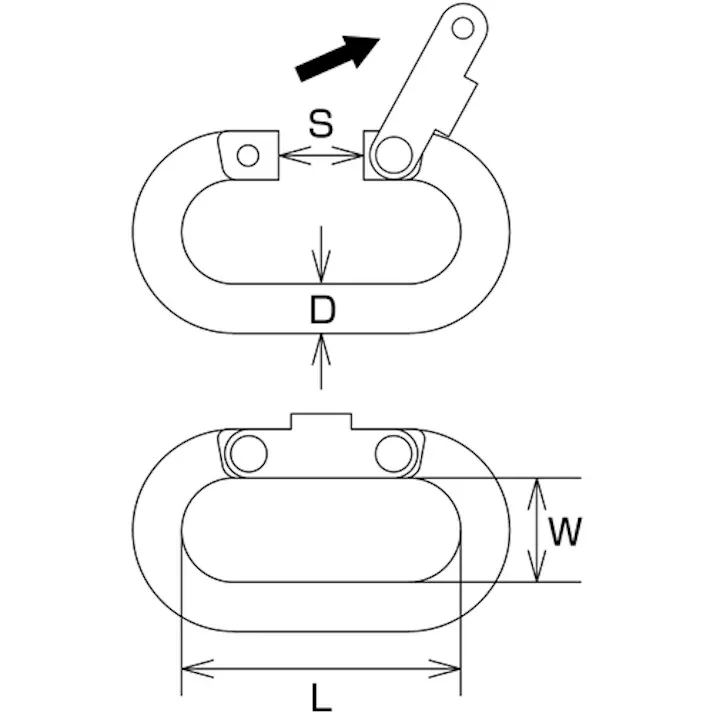 【CAINZ-DASH】水本機械製作所 ステンレス オーバルキャッチC型 線径8mm 長さ46mm B-1321【別送品】