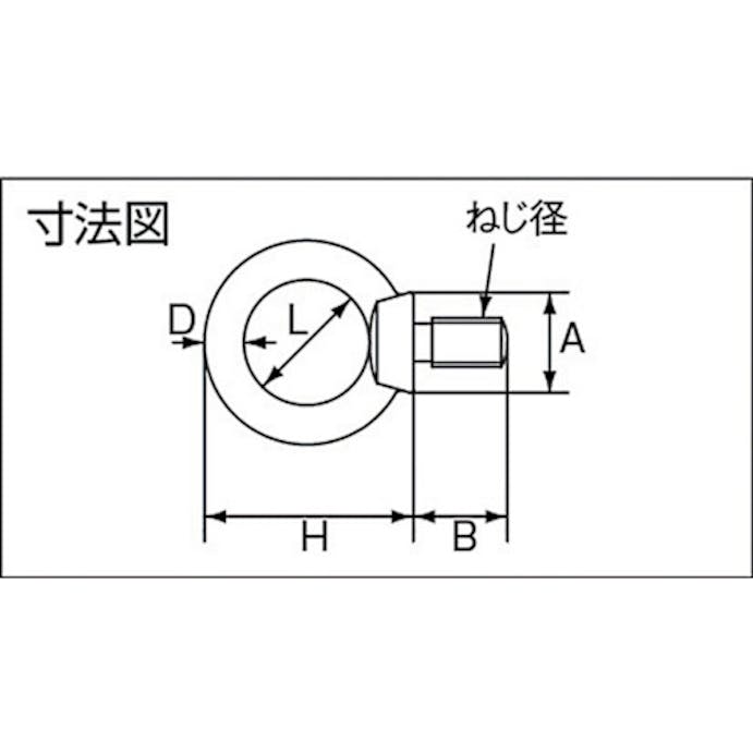 【CAINZ-DASH】水本機械製作所 ステンレス　アイボルト（鍛造製）ミリネジ　捻子径Ｍ－１０ B-1378【別送品】