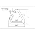 【CAINZ-DASH】水本機械製作所 ステンレス　三角リングキャッチ　線径５ｍｍ　長さ４９ｍｍ　内幅３７ｍｍ B-1460【別送品】
