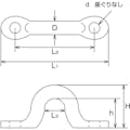 【CAINZ-DASH】水本機械製作所 ステンレス　アイストラップ（座ぐりなしタイプ）　ピッチ４７ｍｍ B-1464【別送品】