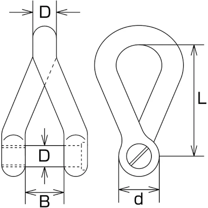 【CAINZ-DASH】水本機械製作所 ステンレス 沈みヒネリシャックル 呼び6mm B-1719【別送品】