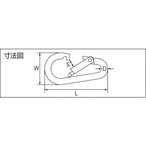 CAINZ-DASH】水本機械製作所 ステンレス ナス型カラビナ（環なし） 線