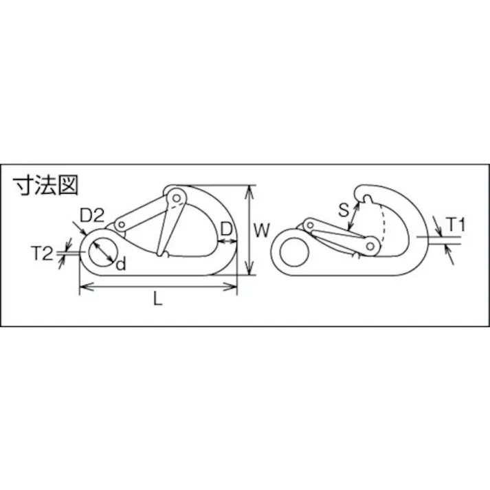 【CAINZ-DASH】水本機械製作所 ステンレス ロックフック 開口12mm B-2077【別送品】