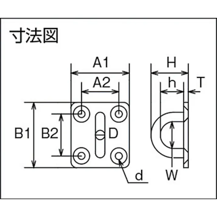【CAINZ-DASH】水本機械製作所 ステンレス アイプレート 25×28mm B-2188【別送品】
