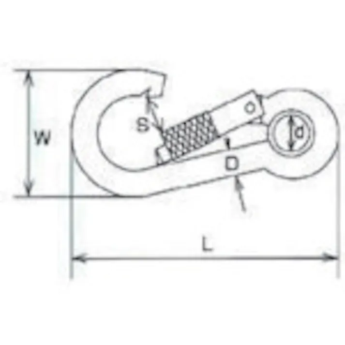 【CAINZ-DASH】水本機械製作所 ステンレス 環付スナップフックNA型 線径6mm 長さ61mm B-2270【別送品】