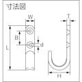 【CAINZ-DASH】水本機械製作所 吊金具（ビス止めタイプ）　ステンレス　シートフックＢ型　長さ３５ｍｍ B-2457【別送品】