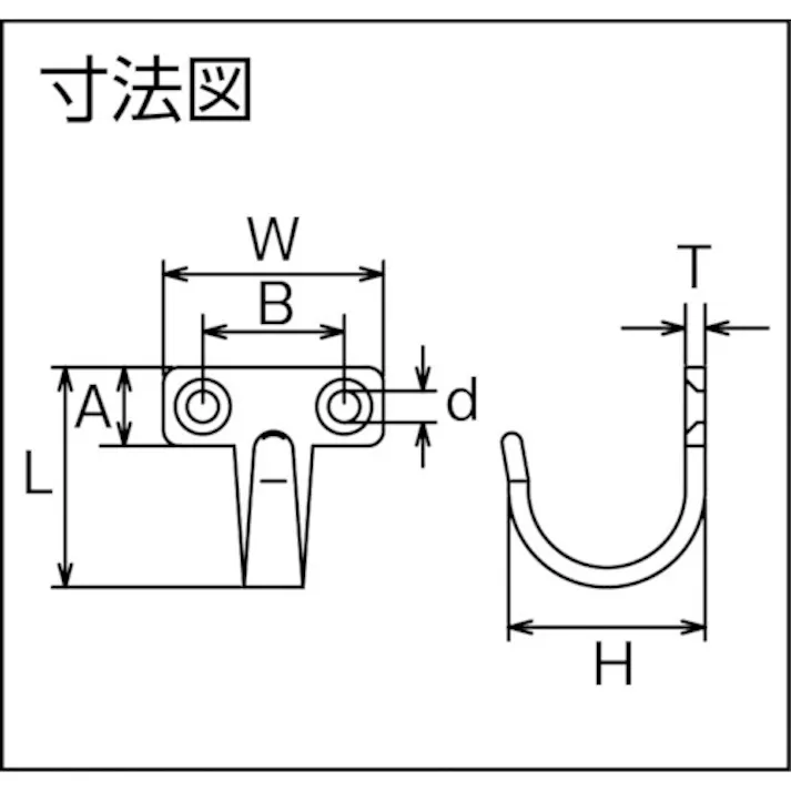 【CAINZ-DASH】水本機械製作所 吊金具(ビス止めタイプ) ステンレス シートフックD型 長さ28mm B-2460【別送品】