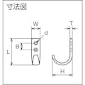 【CAINZ-DASH】水本機械製作所 吊金具（ビス止めタイプ）　ステンレス　コートフック（ＣＨＥ）　長さ４０ｍｍ B-2505【別送品】