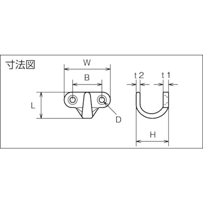 【CAINZ-DASH】水本機械製作所 吊金具（ビス止めタイプ）　ステンレス　コートフック（ＣＨＦ）　幅３０ｍｍ B-2517【別送品】