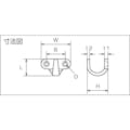【CAINZ-DASH】水本機械製作所 吊金具（ビス止めタイプ）　ステンレス　コートフック（ＣＨＦ）　幅４０ｍｍ B-2518【別送品】