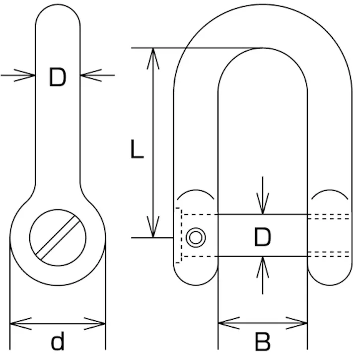 【CAINZ-DASH】水本機械製作所 ステンレス ネジ止め沈みシャックル 呼び6mm B-2530【別送品】