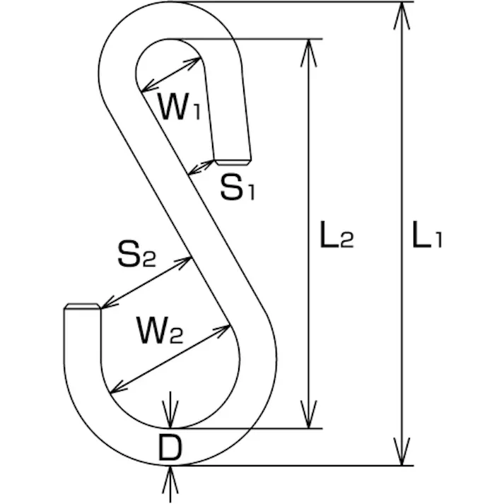 【CAINZ-DASH】水本機械製作所 ステンレス Sカン SAP型 全長75mm B-2539【別送品】