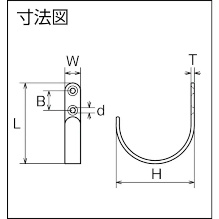 【CAINZ-DASH】水本機械製作所 吊金具(ビス止めタイプ) ステンレス シートフックE型 長さ52mm B-2542【別送品】
