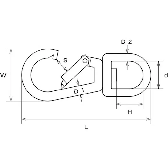【CAINZ-DASH】水本機械製作所 ステンレス スナップフック BL型(スイベルタイプ) 線径5mm 長さ78.5mm (1個入) B-2599【別送品】