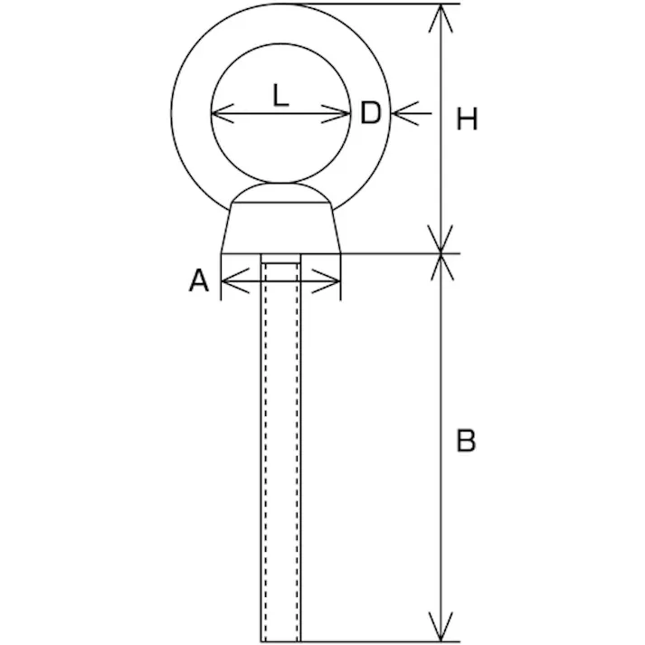 【CAINZ-DASH】水本機械製作所 ステンレス つば付ロングアイボルト(鍛造製)(ミリネジ) 捻子径M-10ネジ 長さ40mm (1個入) B-2610【別送品】