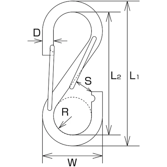【CAINZ-DASH】水本機械製作所 ステンレス Sカンフック SUS316 線径6mm 長さ75mm (1個入) B-2625【別送品】