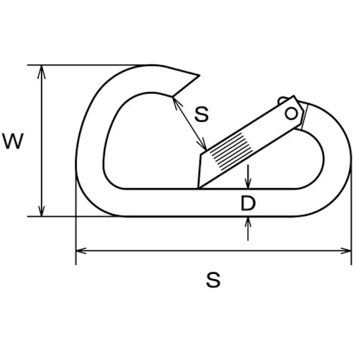 【CAINZ-DASH】水本機械製作所 ステンレス スナップフックDE型 線径6mm 長さ60mm B-2629【別送品】
