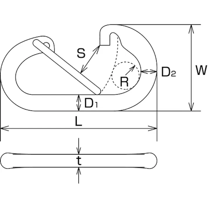【CAINZ-DASH】水本機械製作所 ステンレス DフックSUS316 長さ105mm (1個入) B-2638【別送品】