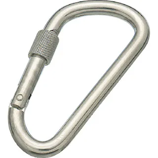 【CAINZ-DASH】水本機械製作所 ステンレス カラビナD型(環付) SUS316 線径10mm 長さ113mm (1個入) B-2640【別送品】