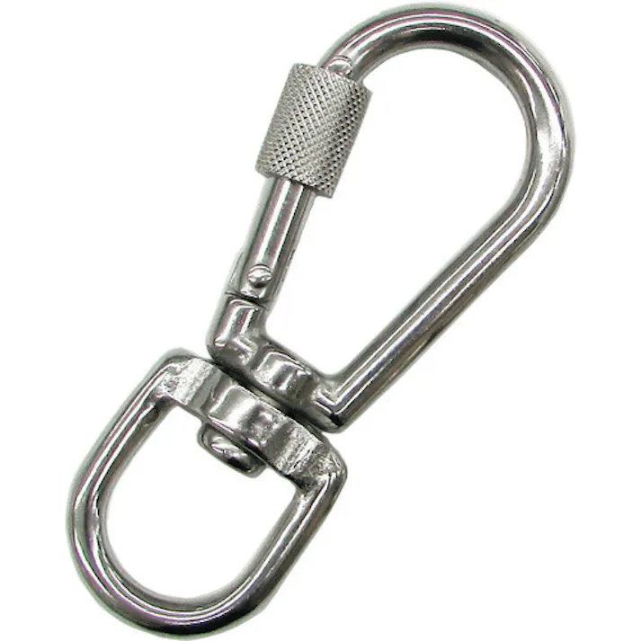 【CAINZ-DASH】水本機械製作所 ステンレス 環付スナップフック NBL型(スイベルタイプ) 線径4mm 長さ55mm (1個入) B-2666【別送品】