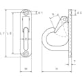 【CAINZ-DASH】水本機械製作所 吊金具（ビス止めタイプ）　ステンレス　ラブフック　曲面用　全長８０ｍｍ B-2672【別送品】