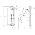【CAINZ-DASH】水本機械製作所 吊金具（ビス止めタイプ）　ステンレス　ラブフック　平面用　全長１３５ｍｍ B-2673【別送品】