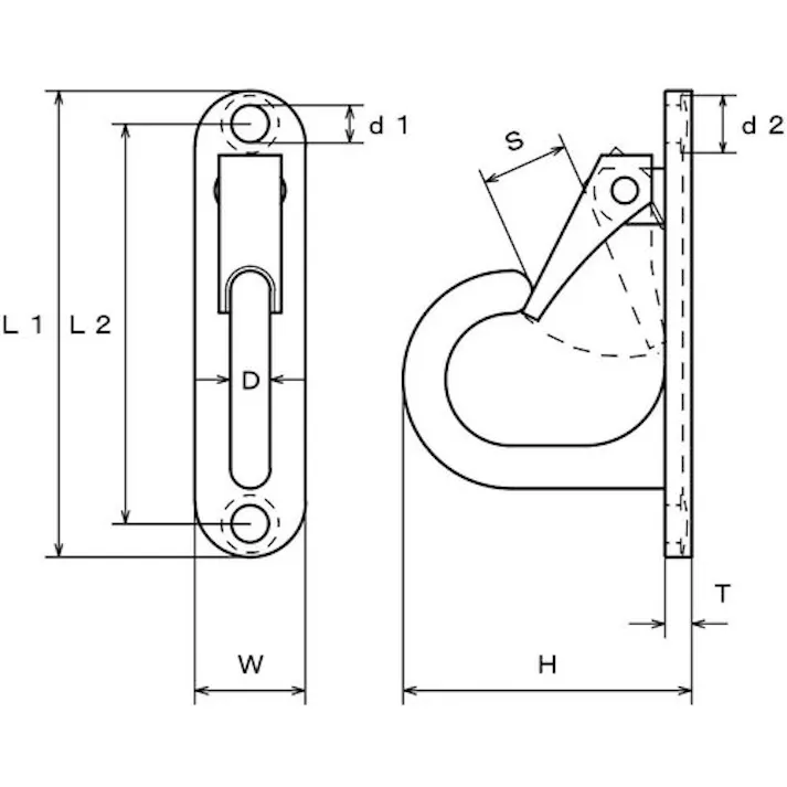 【CAINZ-DASH】水本機械製作所 ステンレス ラブフック 曲面用 全長135mm(JANコード袋入り) B-2674【別送品】