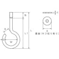 【CAINZ-DASH】水本機械製作所 ステンレス　吊りフック（ブネジ）（カットアンカー付）　線径５．５ｍｍ（１個入） B-2722【別送品】
