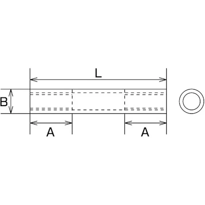 【CAINZ-DASH】水本機械製作所 ステンレス パイプナット ねじ径M4 全長50mm B-2730【別送品】