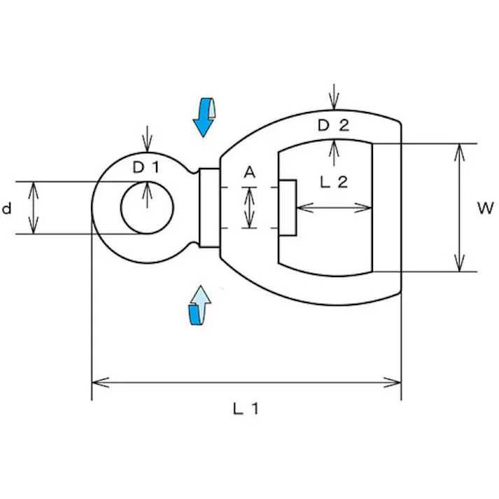 【CAINZ-DASH】水本機械製作所 ステンレス スイベルベルトアイ 長さ53mm (1個入) B-2768【別送品】