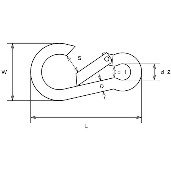 【CAINZ-DASH】水本機械製作所 ステンレス スナップフックBW型 線径5mm 長さ53mm (1個入) B-2804【別送品】