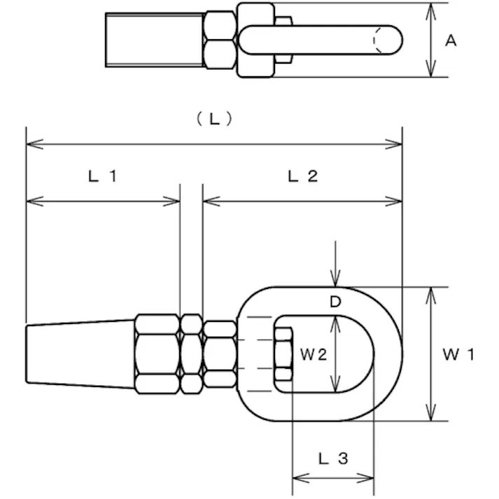 【CAINZ-DASH】水本機械製作所 ステンレス ロックターミナルスイベル 線径5mm B-2830【別送品】