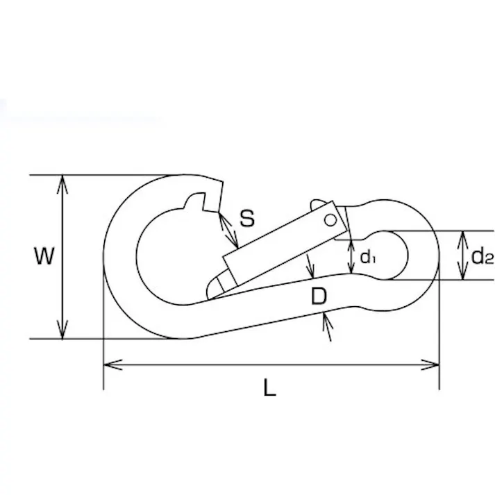 【CAINZ-DASH】水本機械製作所 ステンレス スナップフックB型 黒色塗装 線径6mm 長さ61mm B-2838【別送品】