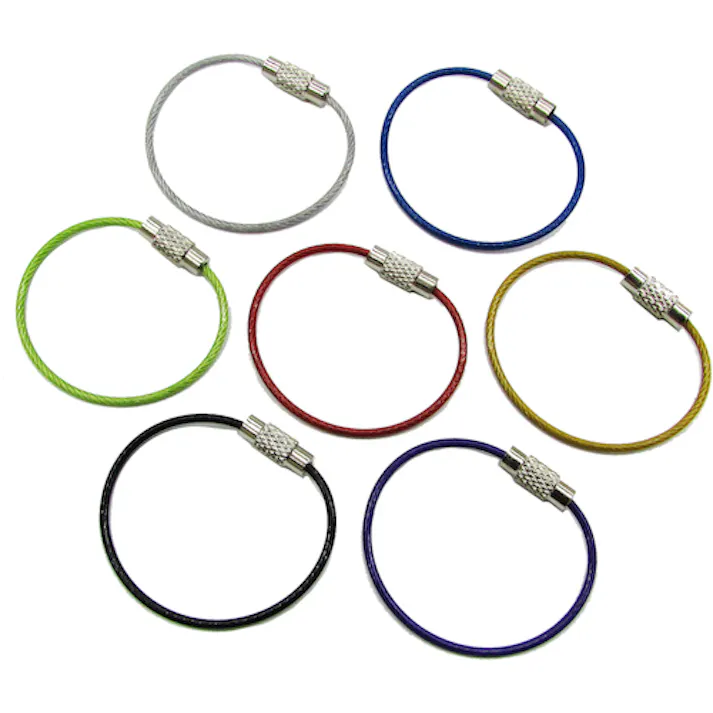 【CAINZ-DASH】水本機械製作所 キーワイヤーホルダー ワイヤー径1mm全長120mm ブラック (1個入り) B-2955【別送品】