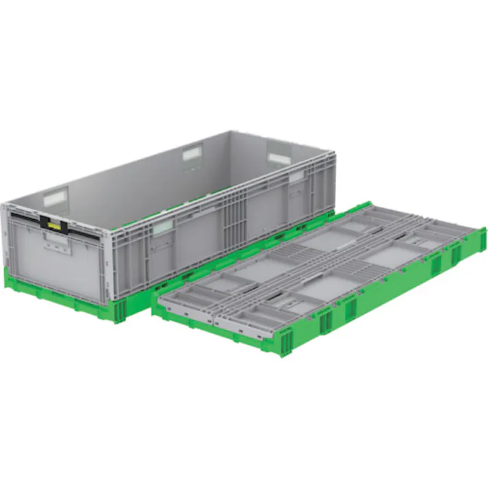 【CAINZ-DASH】三甲 折りたたみコンテナー 560950 オリコンEP123B グリーン/ライトグレー 56095000GRGL【別送品】